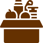 Box of groceries silhouette icon.